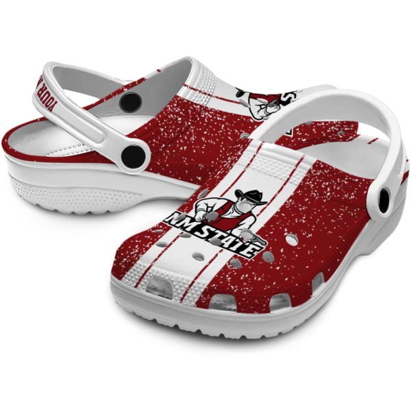 personalized new mexico state aggies vertical stripes clog high quality