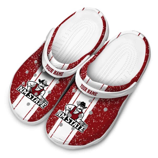 personalized new mexico state aggies vertical stripes clog latest model