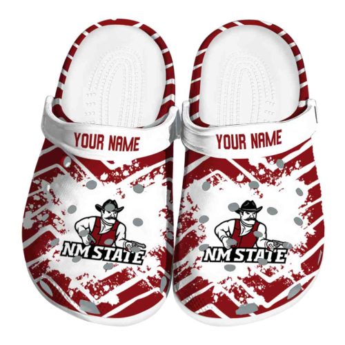 personalized new mexico state aggies zigzag paint burst clog best selling