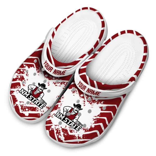 personalized new mexico state aggies zigzag paint burst clog latest model