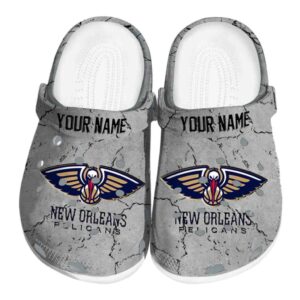personalized new orleans pelicans cracked texture clog best selling