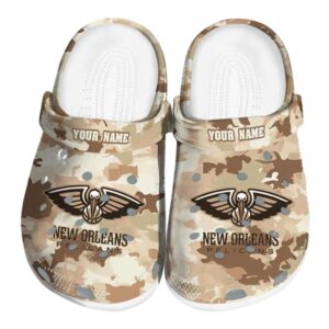 personalized new orleans pelicans desert camo clog best selling