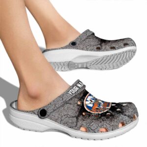 personalized new york islanders cracked ground texture clog fashion forward