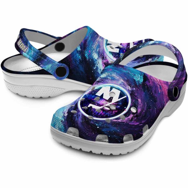 personalized new york islanders galaxy swirl clog high quality