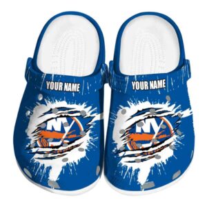 personalized new york islanders splash motif background clog best selling