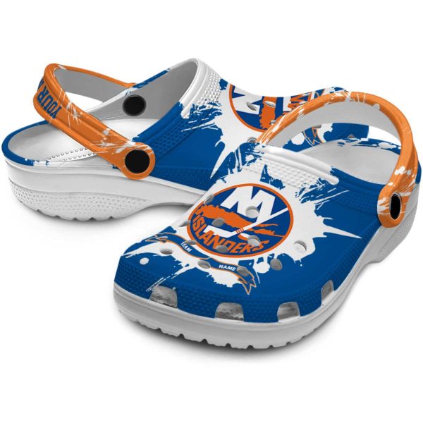 personalized new york islanders splatter pattern clog high quality