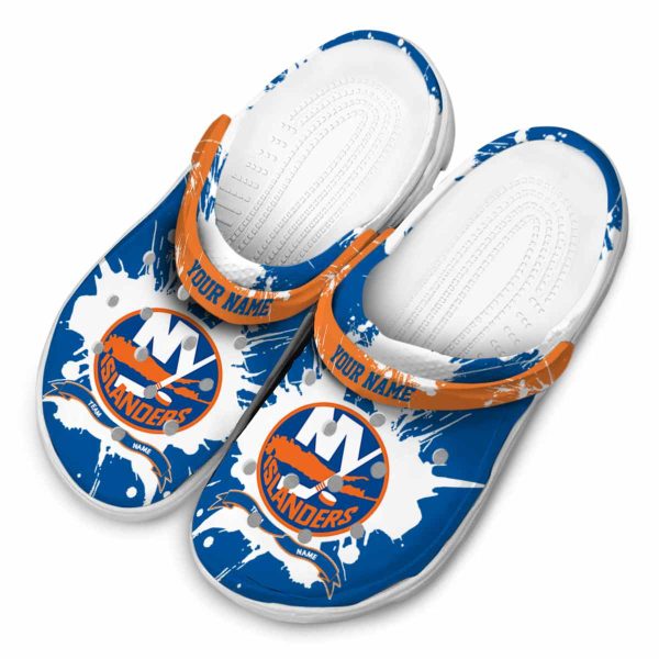 personalized new york islanders splatter pattern clog latest model
