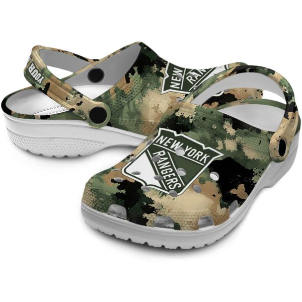 personalized new york rangers camouflage craze clog high quality