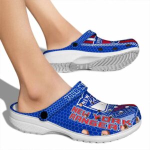 personalized new york rangers contrasting stripes clog fashion forward