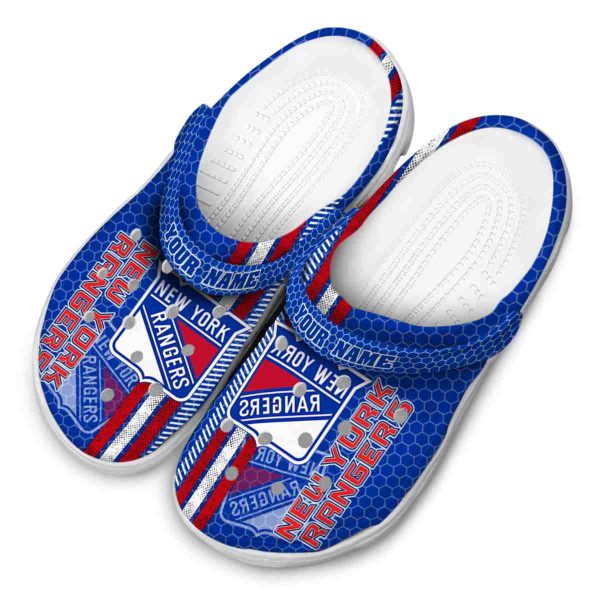 personalized new york rangers contrasting stripes clog latest model