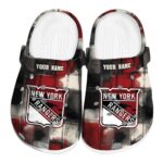 personalized new york rangers plaid fusion clog best selling