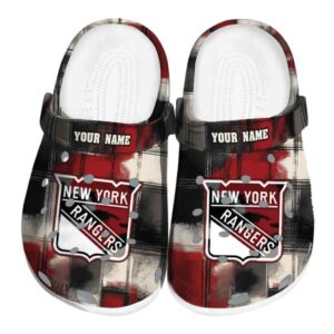 personalized new york rangers plaid fusion clog best selling