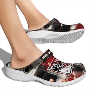 personalized new york rangers plaid fusion clog fashion forward
