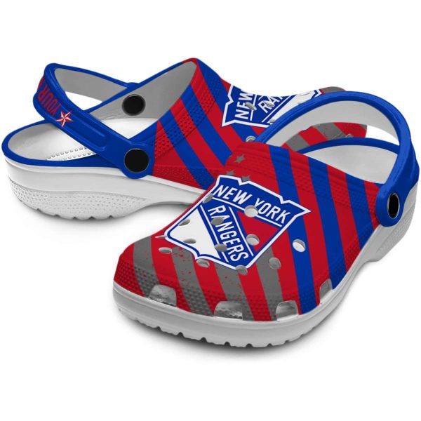 personalized new york rangers star spangled graphic clog high quality