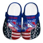 Personalized New York Rangers Star-Spangled Side Pattern Clog 1 personalized new york rangers star spangled side pattern clog best selling