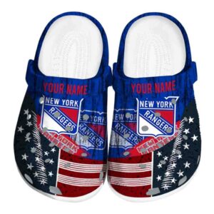 personalized new york rangers star spangled side pattern clog best selling