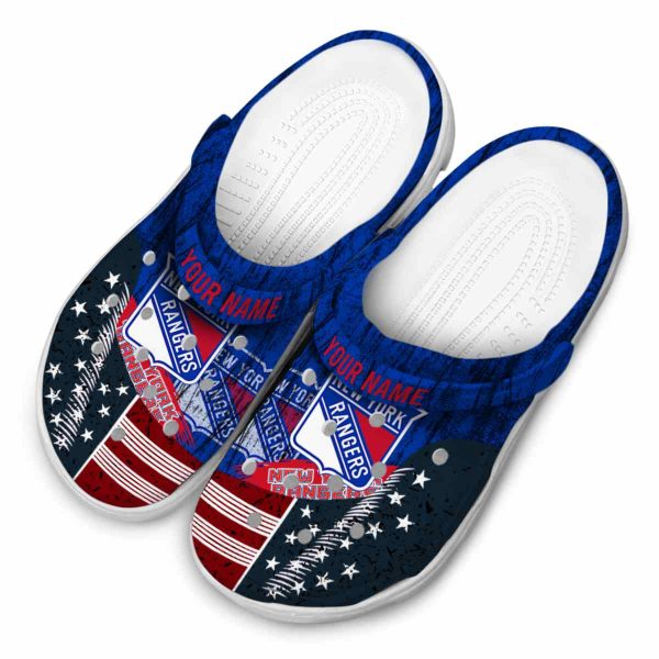 personalized new york rangers star spangled side pattern clog latest model