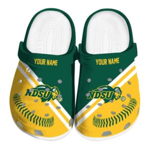 personalized north dakota state bison baseball motif clog best selling