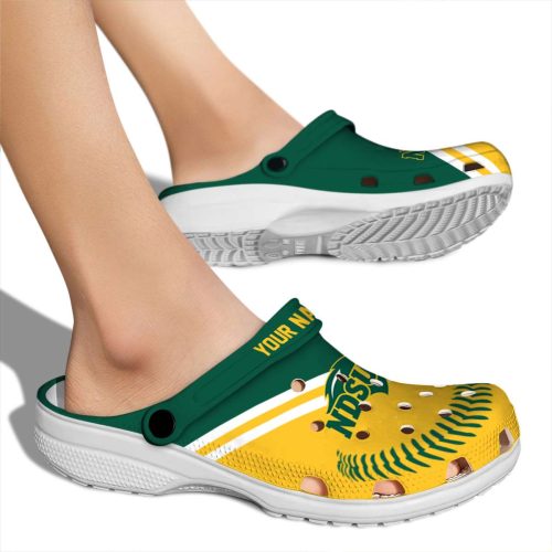 personalized north dakota state bison baseball motif clog fashion forward