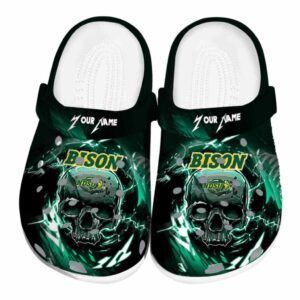 personalized north dakota state bison gothic skull clog best selling