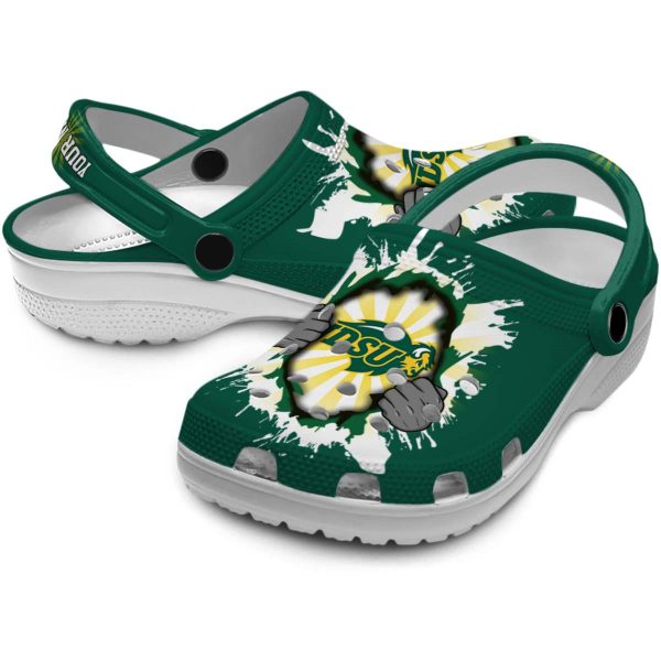 personalized north dakota state bison gripping hand clog high quality