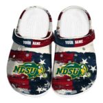 personalized north dakota state bison patriotic stripes clog best selling