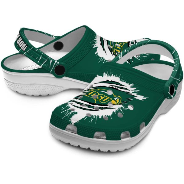 personalized north dakota state bison splash motif background clog high quality