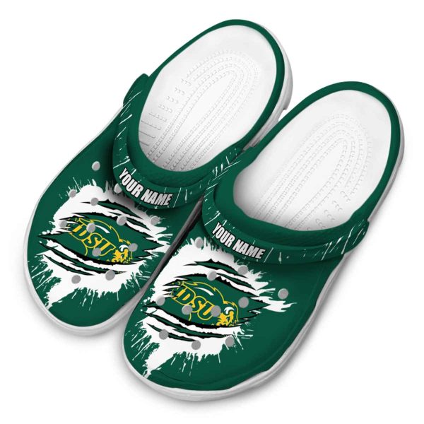 personalized north dakota state bison splash motif background clog latest model