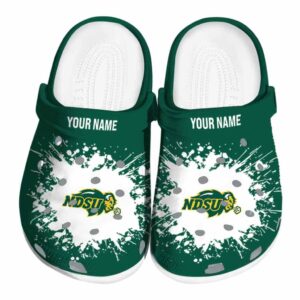 personalized north dakota state bison splatter background clog best selling