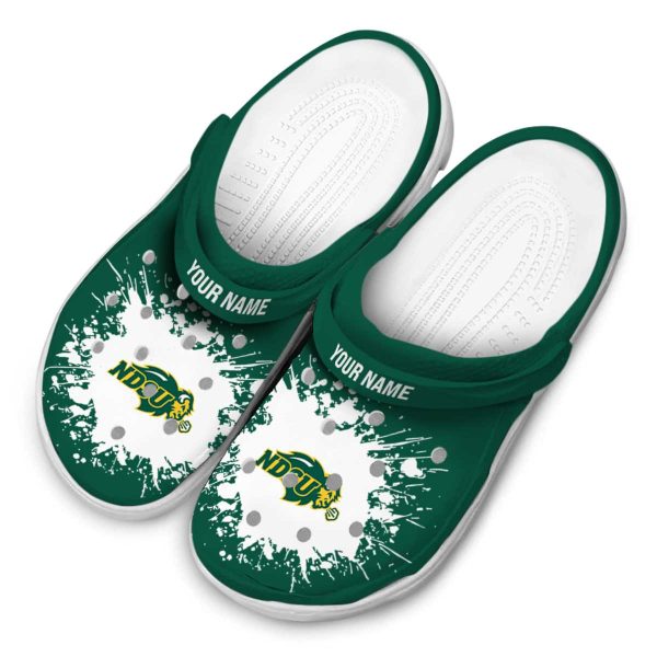 personalized north dakota state bison splatter background clog latest model