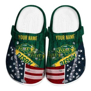 personalized north dakota state bison star spangled side pattern clog best selling
