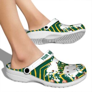 personalized north dakota state bison zigzag paint burst clog fashion forward