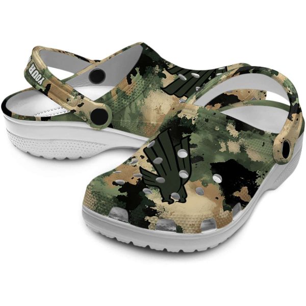personalized north texas mean green camouflage craze clog high quality