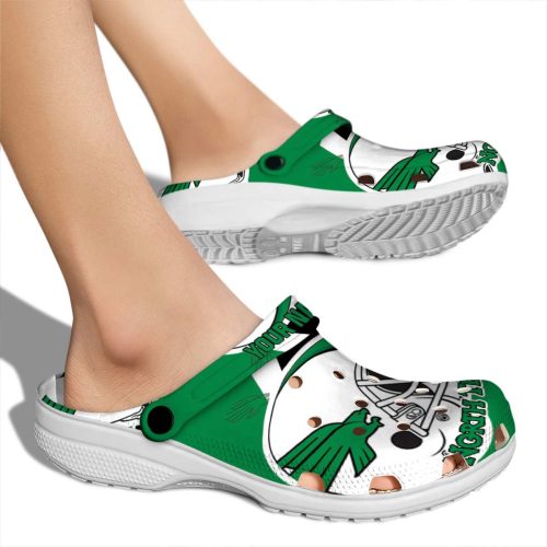 personalized north texas mean green football helmet clog fashion forward