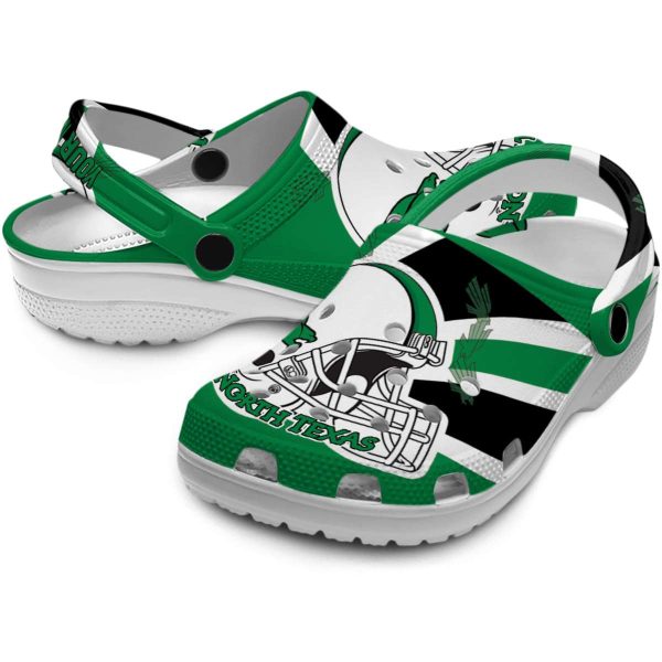 personalized north texas mean green football helmet clog high quality