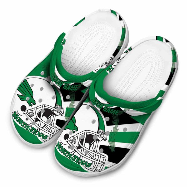 personalized north texas mean green football helmet clog latest model