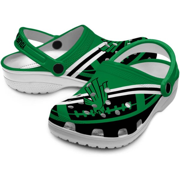 personalized north texas mean green football motif clog high quality
