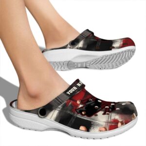 personalized north texas mean green plaid fusion clog fashion forward