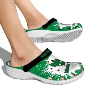 personalized north texas mean green splash art clog fashion forward