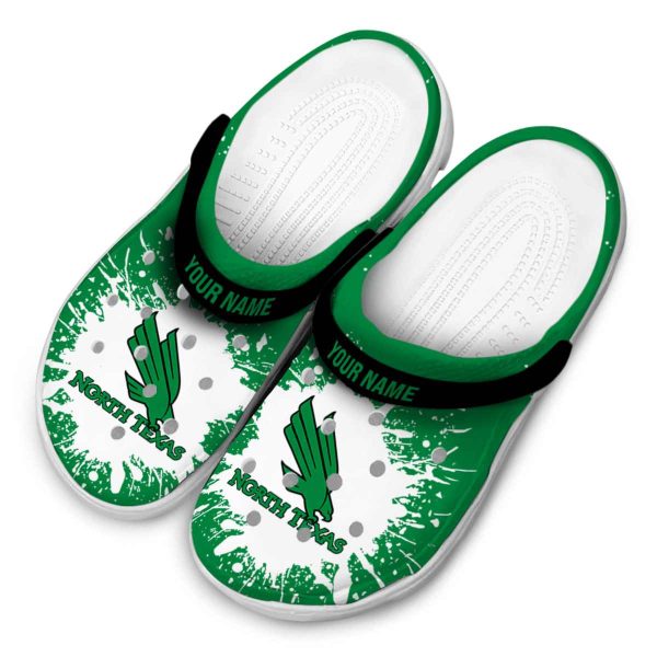 personalized north texas mean green splash art clog latest model