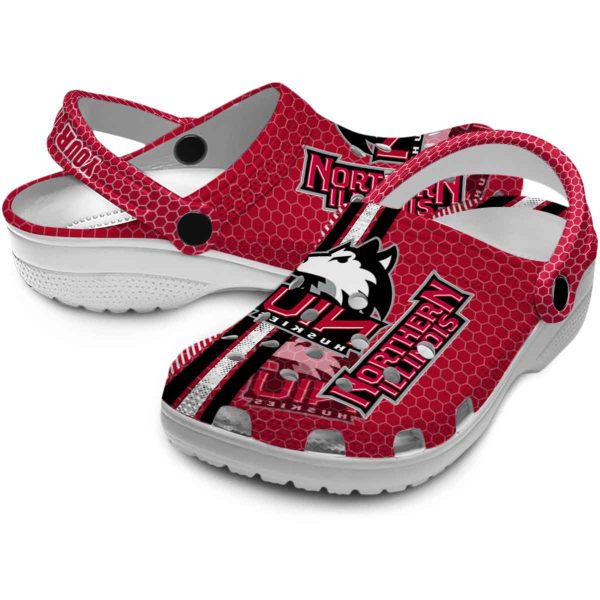 personalized northern illinois huskies contrasting stripes clog high quality