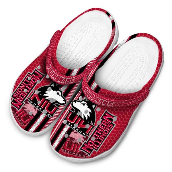 personalized northern illinois huskies contrasting stripes clog latest model