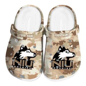 personalized northern illinois huskies desert camo clog best selling
