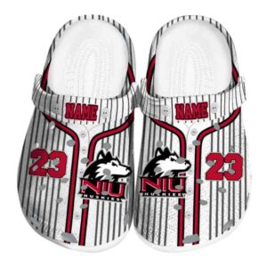 personalized northern illinois huskies pinstripe pattern clog best selling