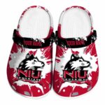 personalized northern illinois huskies splatter pattern clog best selling