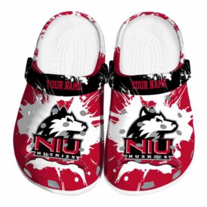 personalized northern illinois huskies splatter pattern clog best selling