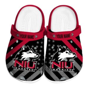 personalized northern illinois huskies star spangled graphic clog best selling