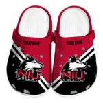 personalized northern illinois huskies striped accents clog best selling