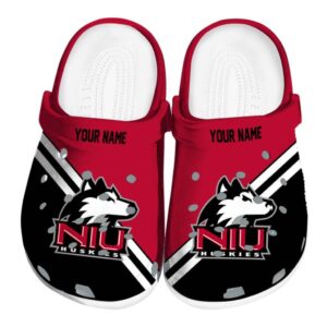 personalized northern illinois huskies striped accents clog best selling
