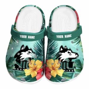 personalized northern illinois huskies tropical vibes clog best selling